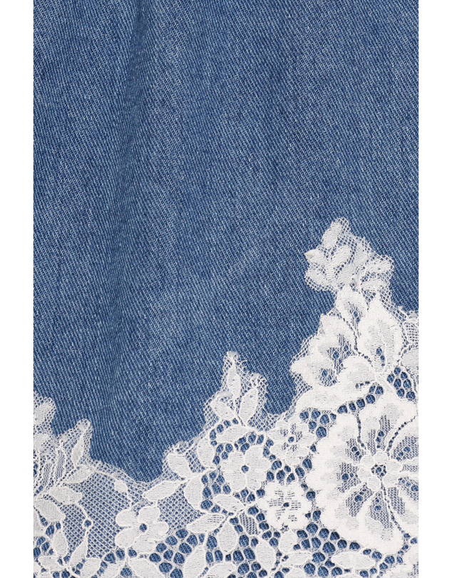 Petal & Pup - Lissy Denim Peplum Top - Mid Wash Blue