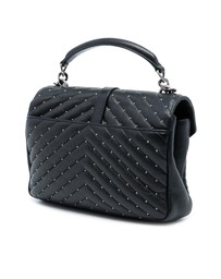 Pre-Loved by Azura Reborn - Pre-Loved Medium Quilted Chevron Studded Sheepskin College Satchel