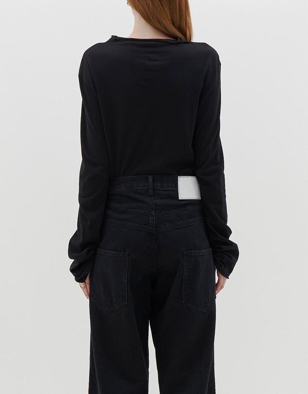 Bassike - regular raised neck long sleeve t.shirt