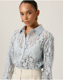 Tussah - Lace Satin Trim Shirt