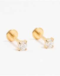 Lovisa - Gold Plated Titanium Cubic Zirconia Stud Flat Backs 2-Pack