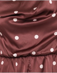 Petal & Pup - Cassidy One Shoulder Playsuit - Brown Polka Dot