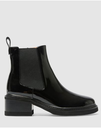 BLACK CRINKLE PATENT