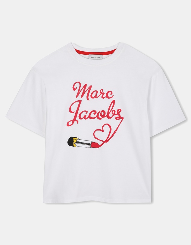 Marc Jacobs - Lipstick Logo Script T-Shirt - Kids-Teens