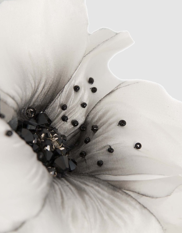 Max Alexander - Large White Black Flower Headband Fascinator