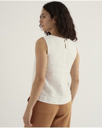 Seasalt - Seasalt Cornwall White Lighthouse Station Linen Vest