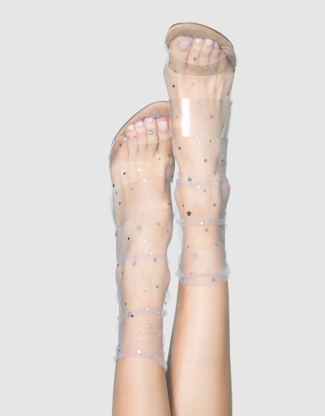 High Heel Jungle - Starry Sky Tulle Sock - Silver