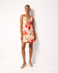 AERE - Fiora Linen Resin Trim Shift Dress