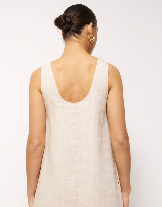 AERE - Maya Linen Relaxed Midi Dress