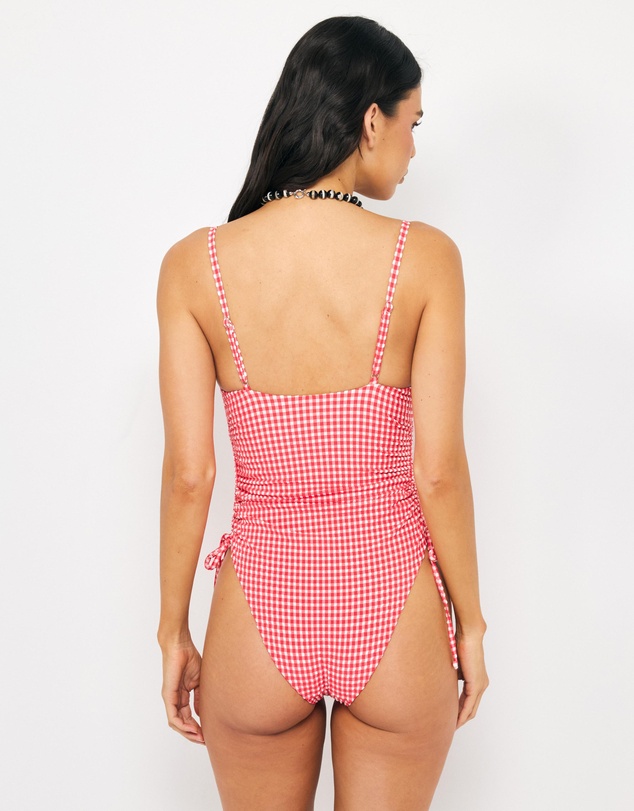 AERE - Sienna Gingham Tie Side Swimsuit