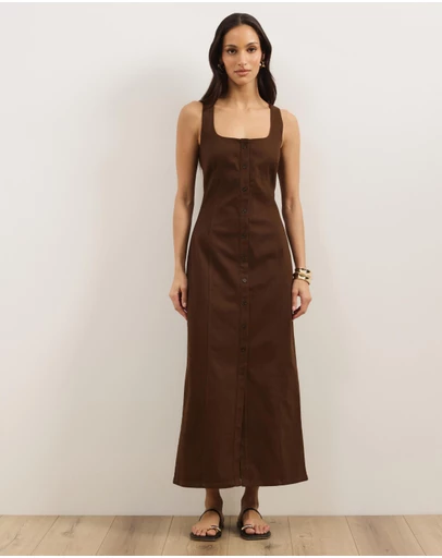 Atmos&Here - Cece Cotton Twill Maxi Dress