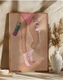 Olive et Oriel - Wine And Socks by Raissa Oltmanns Art Print