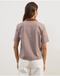 Atmos&Here - Lyra Short Sleeve Stripe Polo