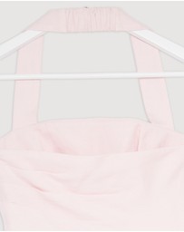 Revibe - Repaired Shona Joy Gigi Halter Draped Mini Dress - AU 6