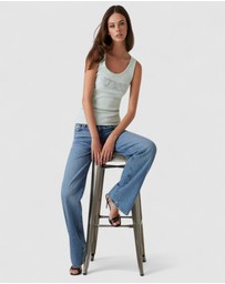 GUESS - Sleeveless Embellished Logo Tank Top