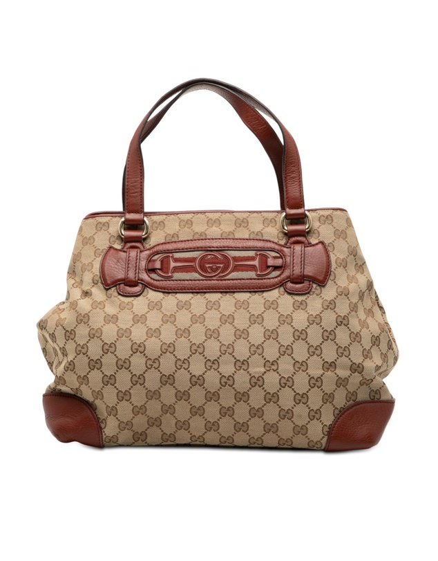 Gucci - Pre-Loved Medium GG Canvas Web Dressage Tote
