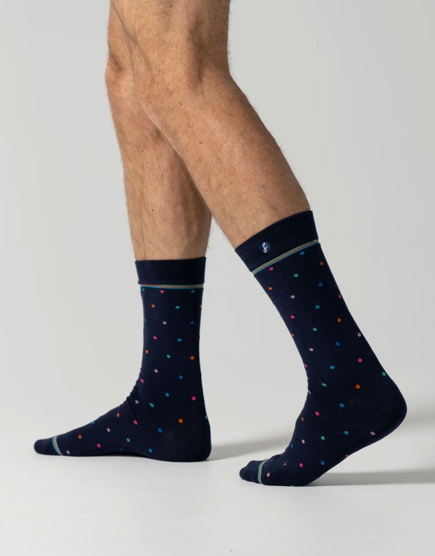 Swanky Socks - Navy Cosmic Polka Dots