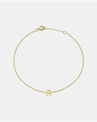 Zoe Olivia - 9K Gold Initial R Bracelet
