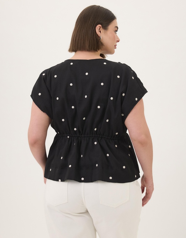 Atmos&Here Curvy - Hailey Organza Gathered Top