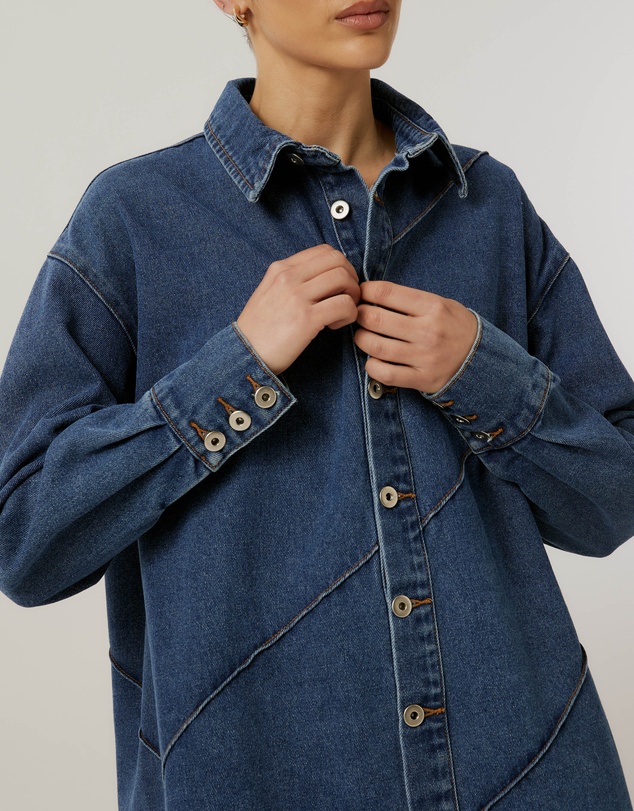 Calli - Stitch Denim Dress