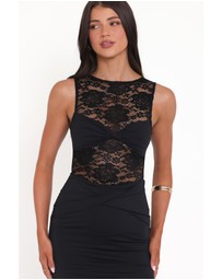 Petal & Pup - Tinashe Lace Midi Dress - Black