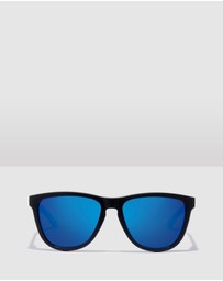 Hawkers Co - Polarized Dark Black Blue One Raw Sunglasses for Men and Women UV400
