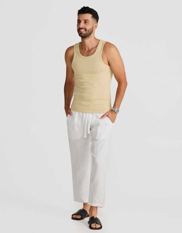 Vacay Swimwear - Rib Singlet Sand