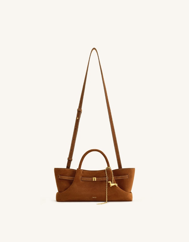 JW PEI - Maeve Dachshund Metal Charm Faux Suede Tote Bag