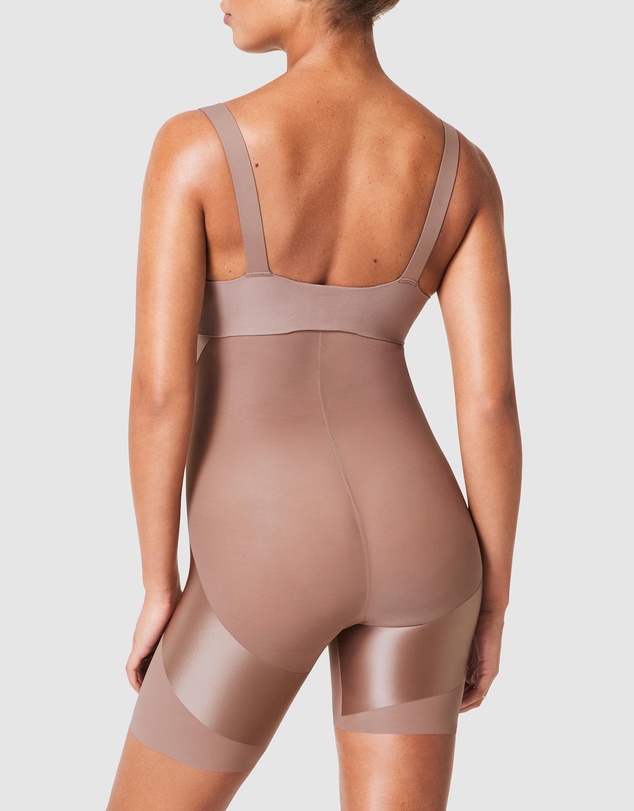 Spanx - Shaping Satin High-Waisted Booty-Lifting X Midthigh Shorts