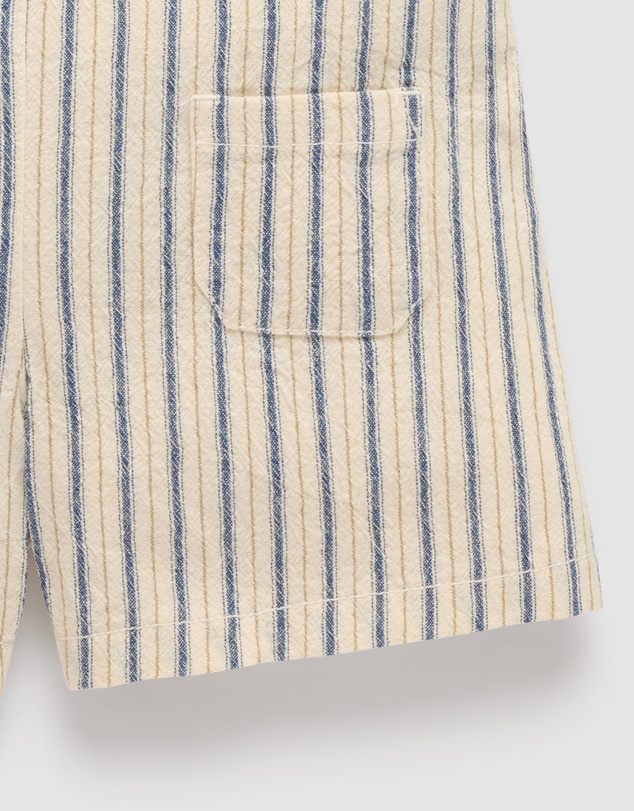Purebaby - Relaxed Striped Overalls-Kids-Babies