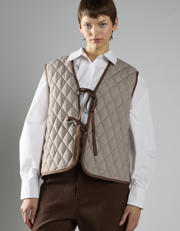 Glamorous - Quilted Front Tie Gilet