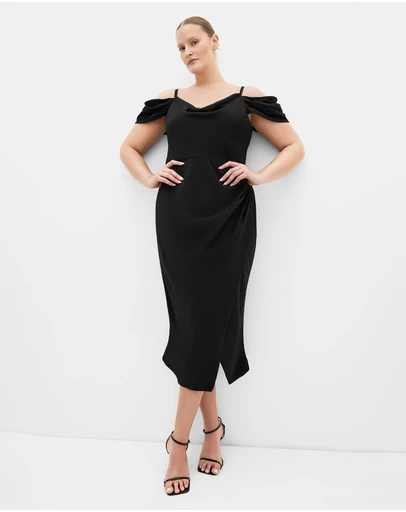 City Chic - Marisa Cold Shoulder Midi Dress