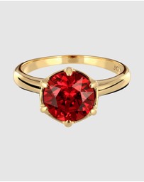 Elli Jewelry - Ring Crystal Cocktail 925 Sterling Silver Gold-Plated