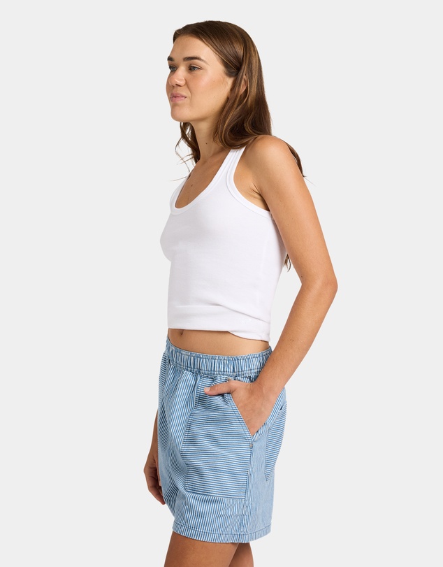 Roxy - Womens Stay Wavy Mid Denim Shorts