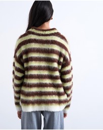 TOPSHOP - Knitted V-Neck Fluffy Polo