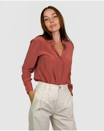The Fable - Terra Cotta Silk Shirt