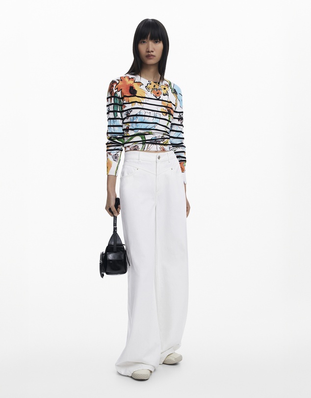 Desigual - Striped floral sweater