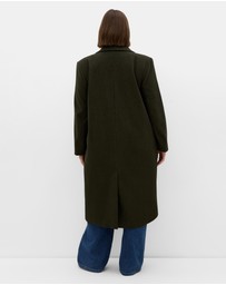 City Chic - Plus size Naomi Longline Coat - hunter green