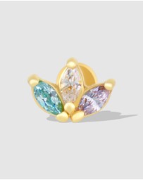 Wanderlust + Co - Trio Marquise Rainbow & Gold Flat Back Earring