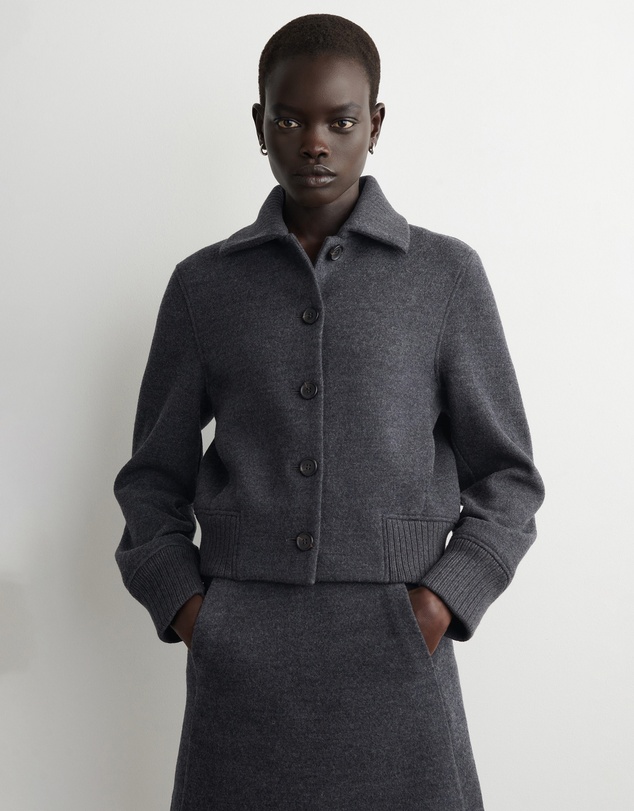COS - Ribbed-Collar Boiled Merino Wool Jacket