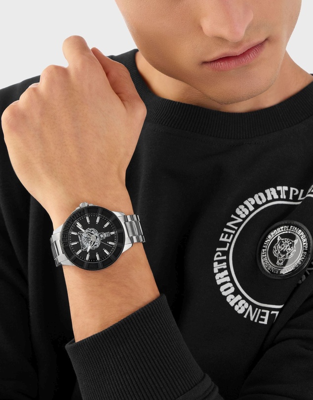 Plein Sport - PLEIN CITY RUSH 45mm Black dial and Silver-tone Strap