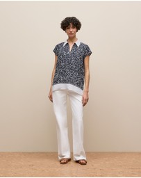 Trenery - Carraway Cap Sleeve Blouse in Night Sky