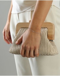 Morgan & Taylor - Erica Woven Clutch in Beige