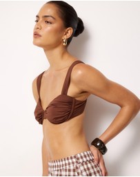 AERE - Ruched Underwire Bikini Top