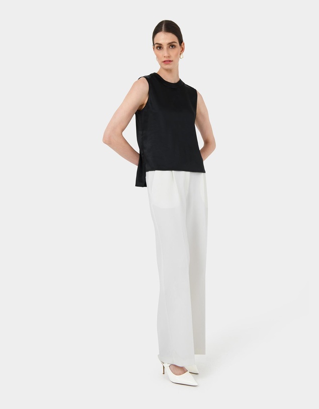 Forcast - Louisa Round Neck Satin Top