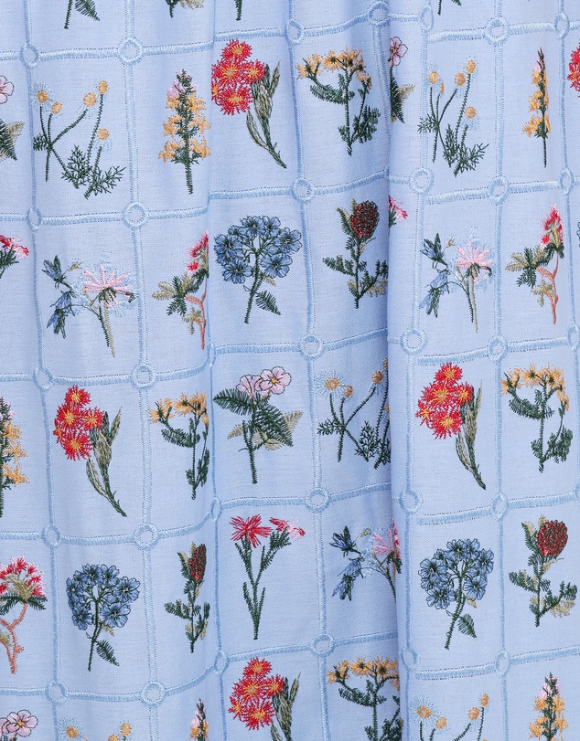 Petal & Pup - Kimora Embroidered Maxi Skirt - Blue Floral