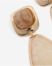 Lovisa - Gold Organic Stone Diamond-Shaped Drop Earrings