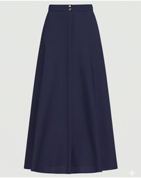 Emme - Navy Cotton Poplin Skirt