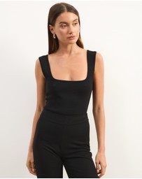Atmos&Here - Gia Square Neck Knit Top