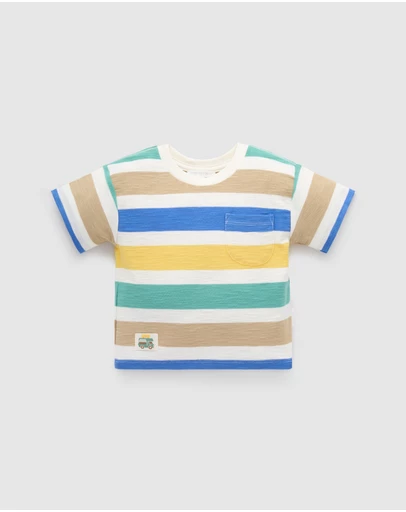 Purebaby - Striped Relaxed Tee -Kids-Babies